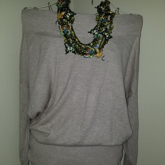 Express Off Shoulder Sweater - Picture 2 of 3